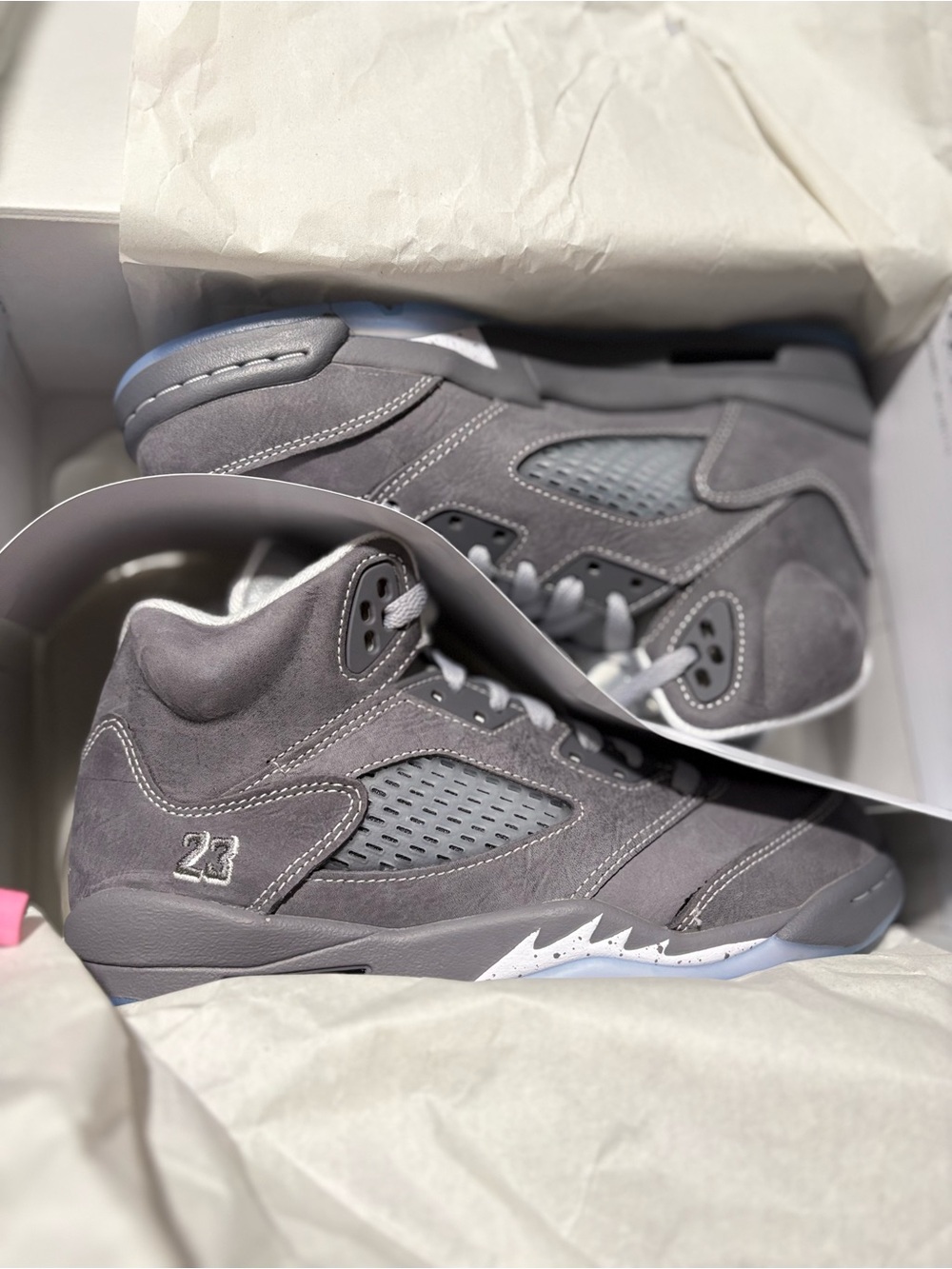 Jordan Air Retro 5 Box — Grey and White Speckle